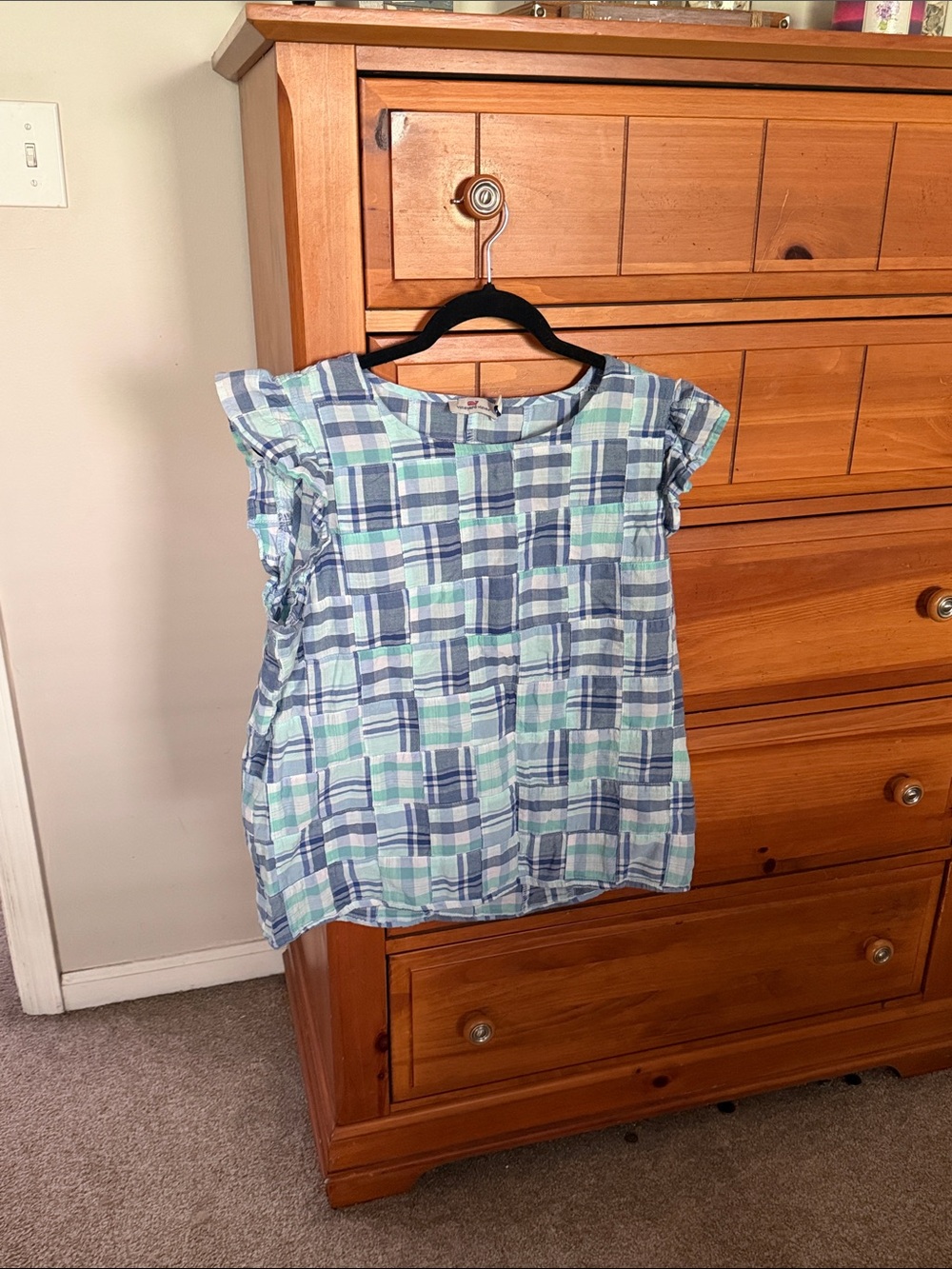 Vineyard Vines Pastel Plaid Button-Up in Blue and Mint